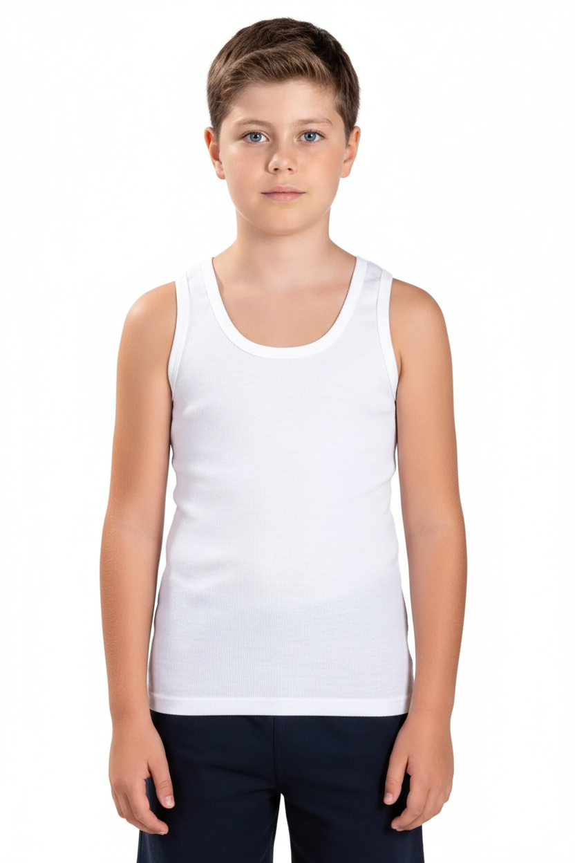 Maiou Alb Băieți din Bumbac 100%