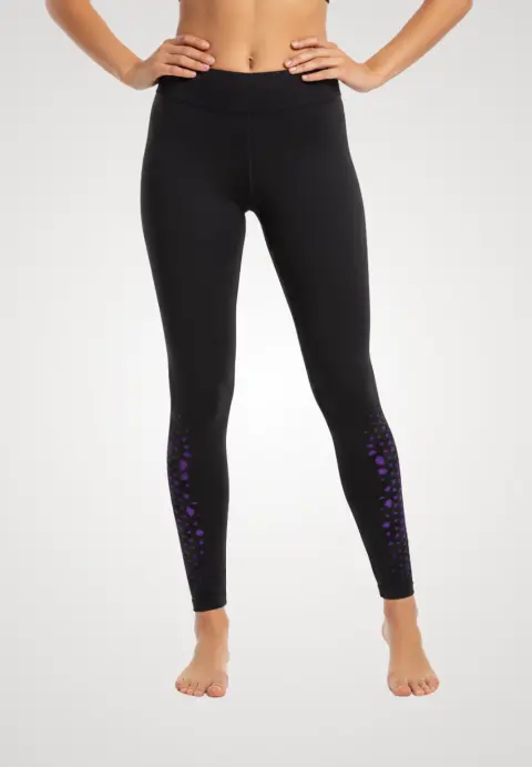 Colanți Sport Penti DUBLI – Mov Neon &amp; Negru, Decupaj Plasă în Romburi