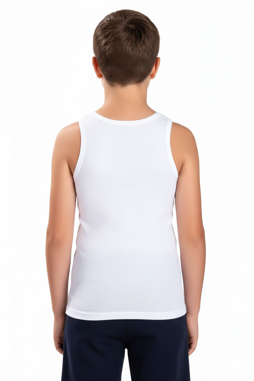 Maiou Alb Băieți din Bumbac 100%