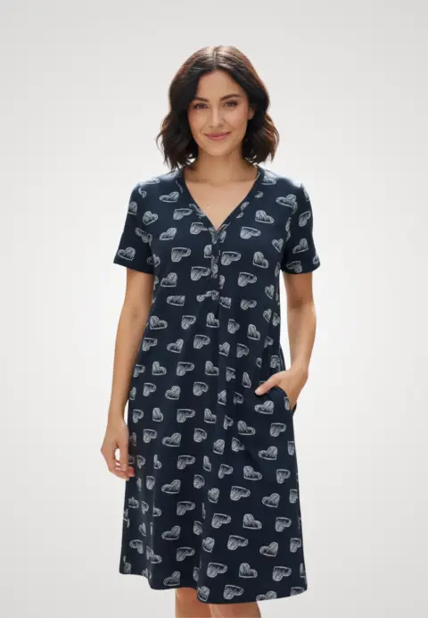 Cămașă pentru gravide de noapte neagra