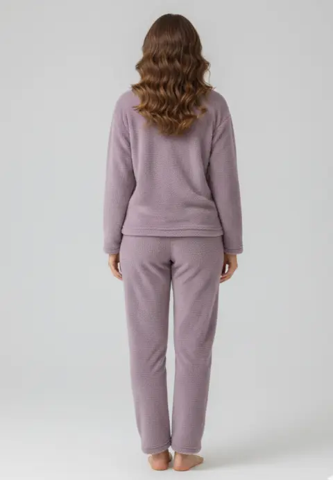 Pijamale damă cocolino mov cu imprimeu „Sheep”