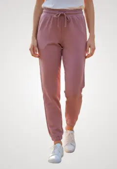 Pantaloni de trening damă din bumbac, culoare roz închis
