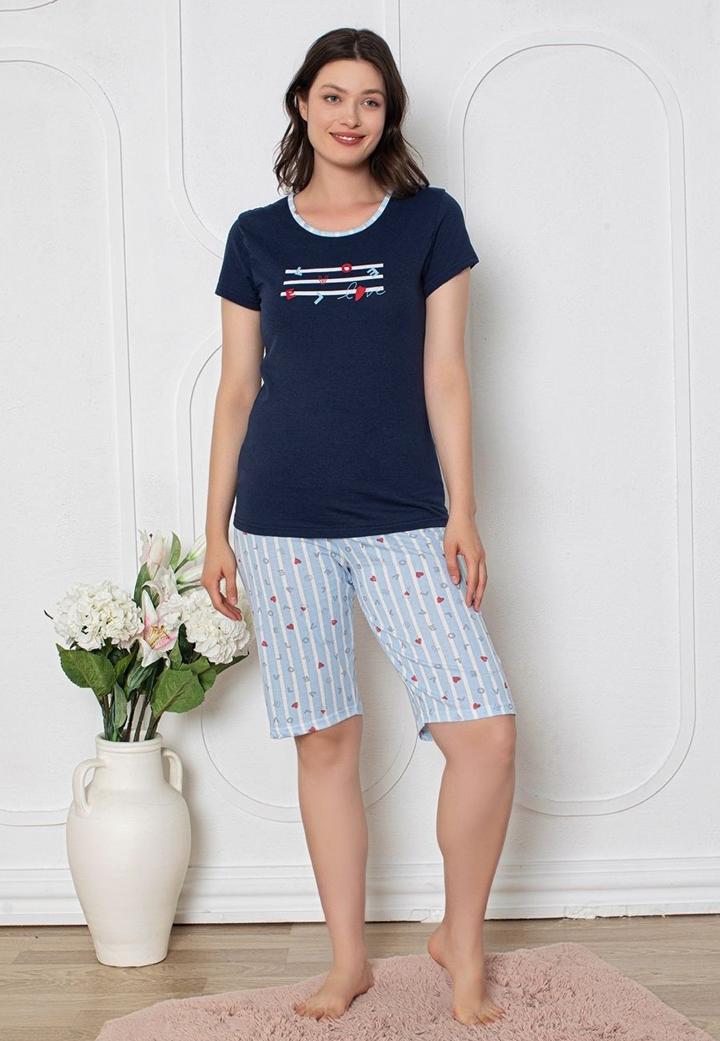 Pijamale Dama Capri – Mânecă Scurtă și Pantaloni 3/4
