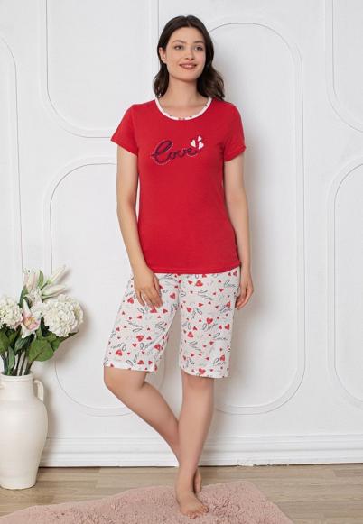 Pijamale Dama Capri – Mânecă Scurtă și Pantaloni 3/4