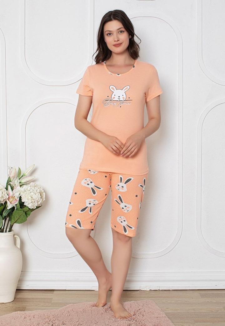 Pijamale Dama Capri – Mânecă Scurtă și Pantaloni 3/4