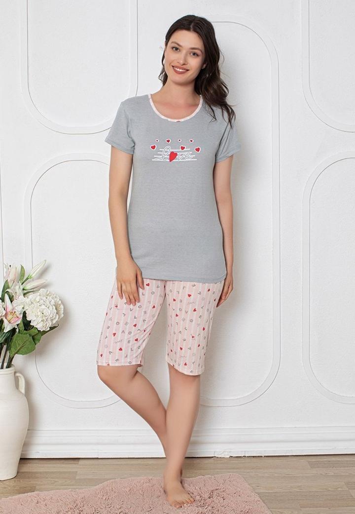 Pijamale Dama Capri – Mânecă Scurtă și Pantaloni 3/4