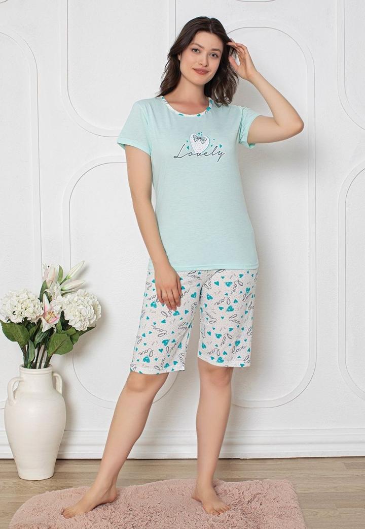 Pijamale Dama Capri – Mânecă Scurtă și Pantaloni 3/4