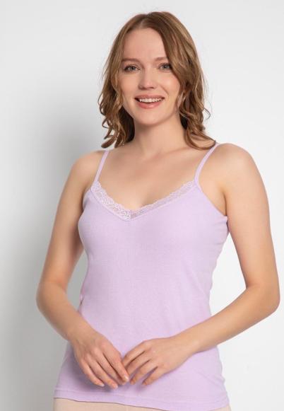 Maiou Dama cu Bretele Subțiri – 100% Bumbac, Mov