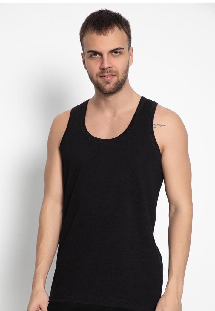 Maiou clasic pentru bărbați – 100% bumbac, Negru
